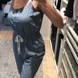 Women’s blue and white jumpsuit size tall L